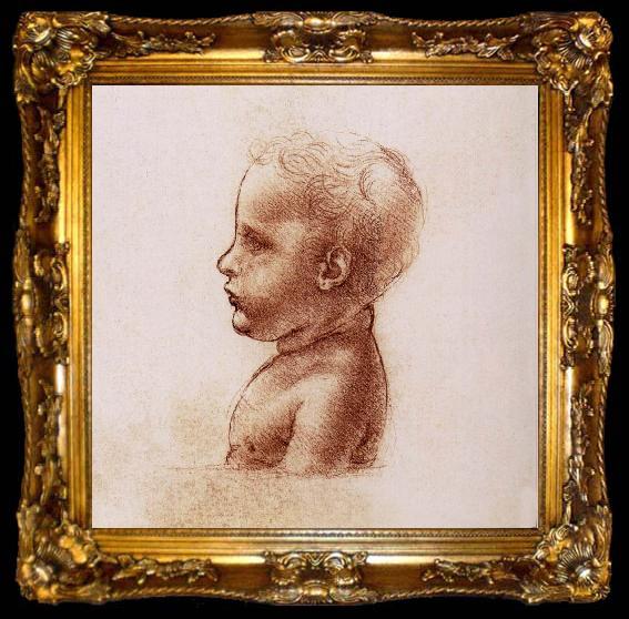 framed  LEONARDO da Vinci Profile of a child, ta009-2